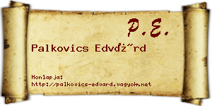 Palkovics Edvárd névjegykártya